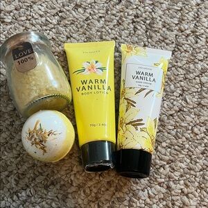 Warm Vanilla Body Lotion and Hand Cream Set - Yellow